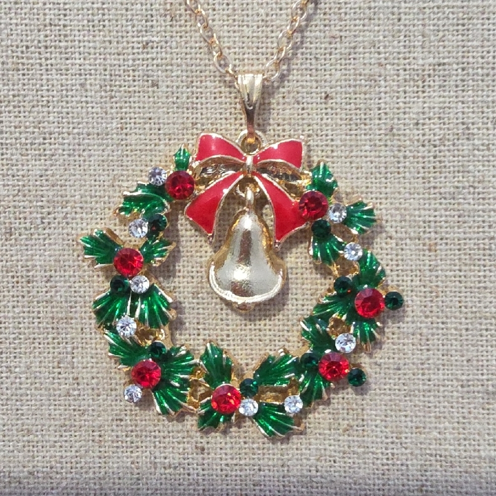 🎄Christmas Festive Wreath Pendant Necklace